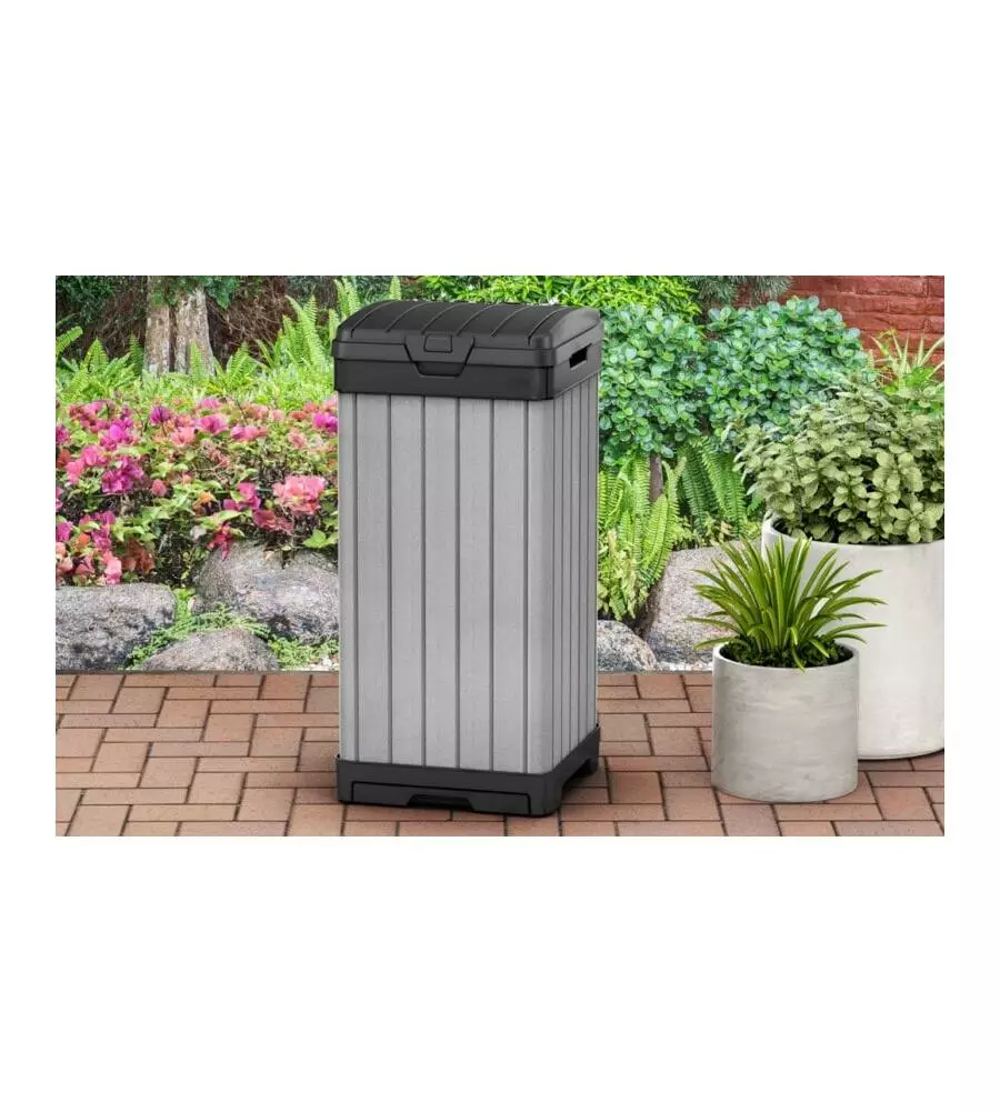 PATTUMIERA KETER "ROCKFORD WASTE BIN" IN DUOTECH - 125 LITRI 41x41x87,4 CM